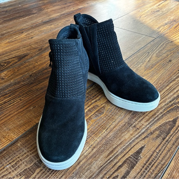 Sofft Black Suede Wedge Booties | Size 7 - Picture 1 of 7